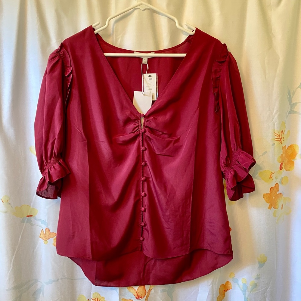 Joie Anevy Puffed-Sleeved Blouse